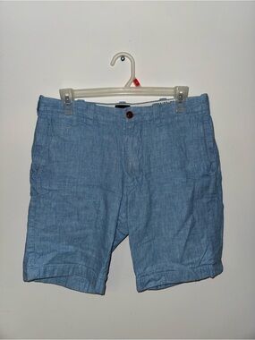 J. Crew Light Blue Flat Front Linen-Blend Shorts